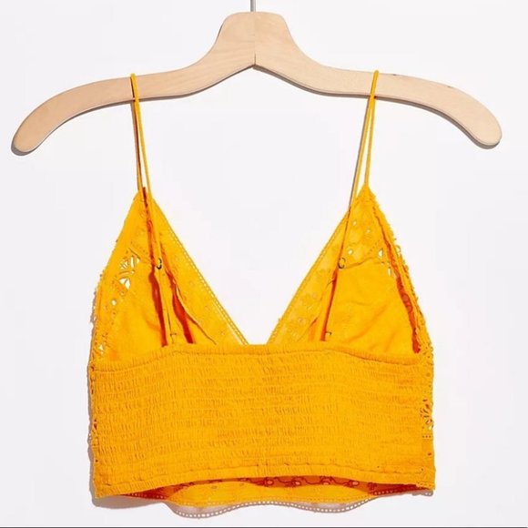 NWT Free People Mango Carina Crochet Bralette Bright Orange Size Medium Boho New - Picture 2 of 7